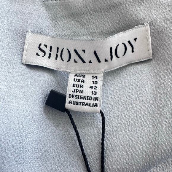 New SHONA JOY Luxe Frill Tulip Hem Maxi Formal Dress Silver Blue Cloud Sz‎  10 - Picture 7 of 14